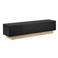 LOWBOARD DE-40176 mit Push-to-Open und Holzsockel Schwarz - Schwarz, Holzwerkstoff (175/41.5/40cm) - ComfortXL
