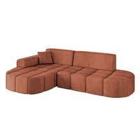 ECKSOFA Ottomane Links LIVO-L1 - 252x173x79,5 cm Apricot - Koralle, Holzwerkstoff/Textil (252/173cm) - ALTDECOR