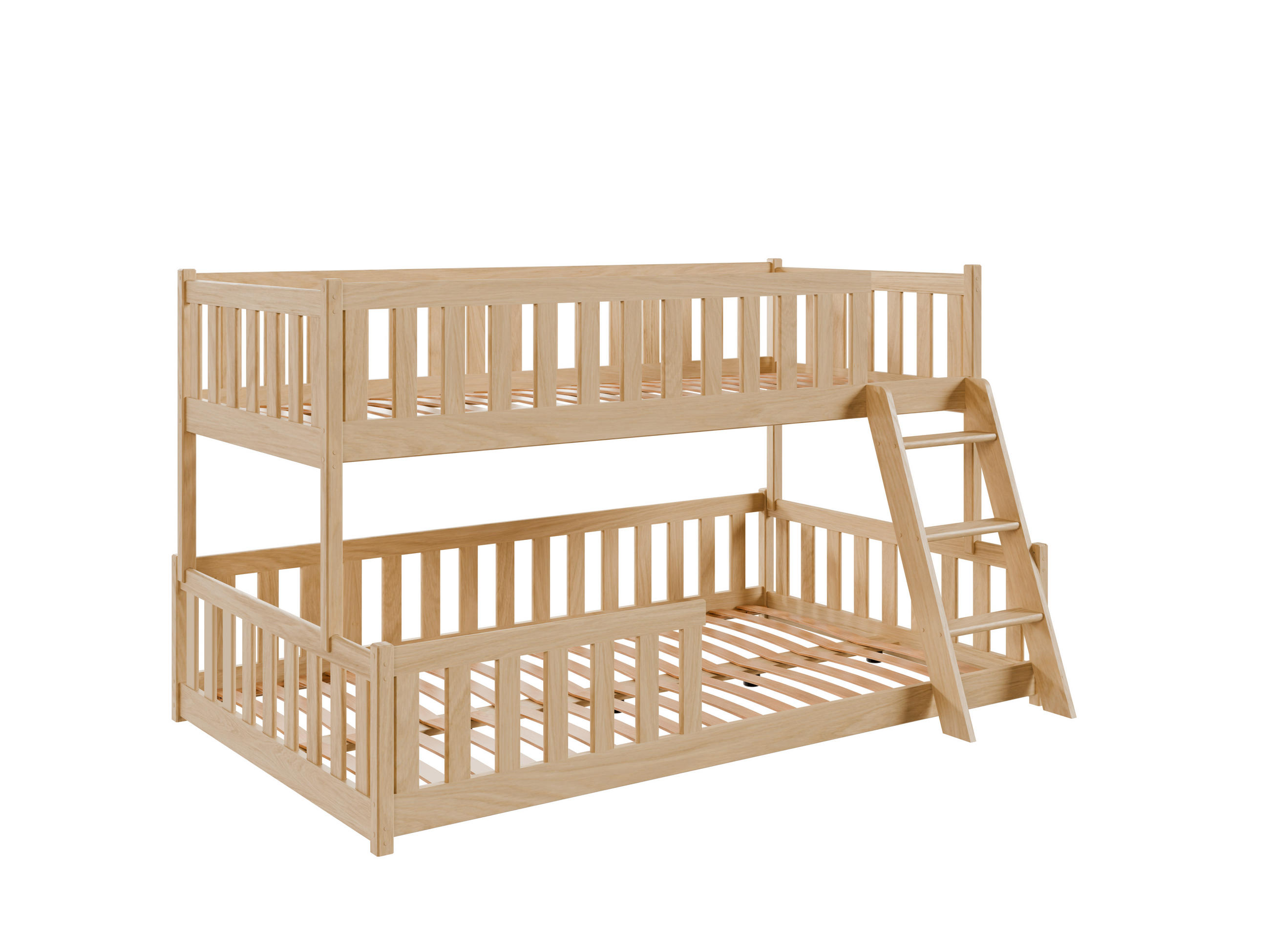 ETAGENBETT mit Leiter 120x200 in Natur - Naturfarben, Holz (120/200cm) - Kids Collective