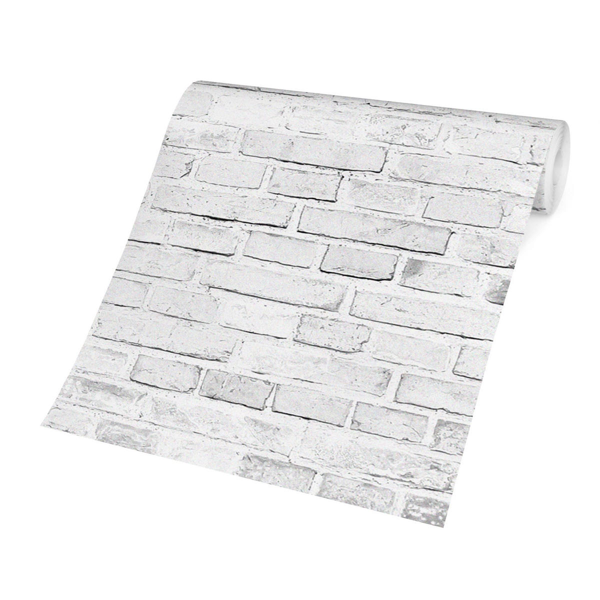 FOTOTAPETE Weiße Backstein Mauer 288/190 cm - Weiß, Papier (288/190cm) - Bilderwelten