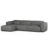 3-SITZER ECKSOFA mit Longchair - Schwarz/Grau, Kunststoff/Textil (317/173cm) - home24