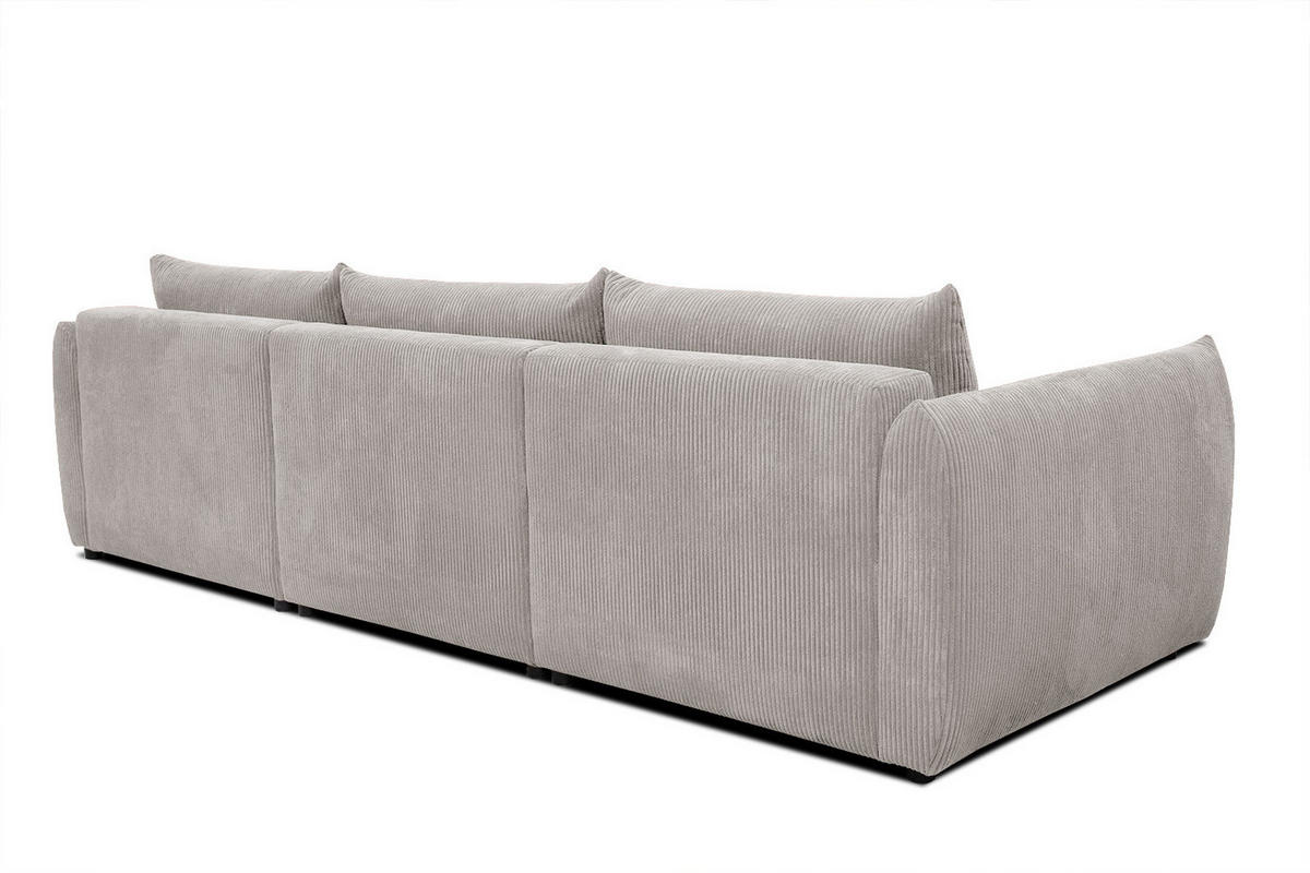 ECKSOFA TAUER 5-Sitzer, weiß - Schwarz/Weiß, Holzwerkstoff/Kunststoff (294/173cm) - Courtois Laville