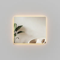 BADSPIEGEL LED abgerundet Kaltweiß/Warmweiß Wippschalter seitlich 60/50 cm - Transparent, Glas (60/50/3.6cm) - EMKE