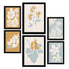 POSTER Set Mit 6 Blumenrahmen 1 In Blume Zusammenfassung Ästhetische Dekorative Gemälde Für Ihr Wohnzimmer Zuhause A3 & A4 Schwarzer Rahmen - Schwarz, Papier (29/3cm) - Nacnic