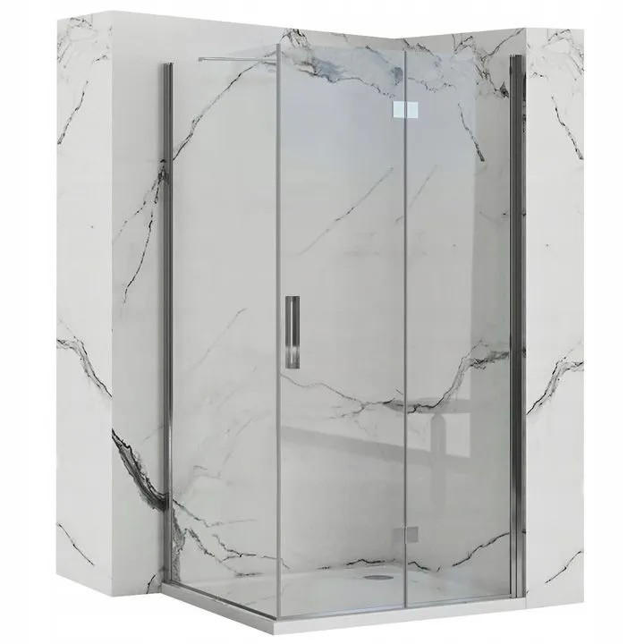 REA Duschkabine Chrom 80x190x90 cm