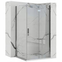 DUSCHKABINE Rea Molier Chrom 80x80 - Chromfarben, Glas (80/80/190cm) - REA