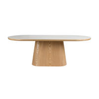ESSTISCH Almira Oval 180 cm Weiß/Braun - Naturfarben, Stein (180/90/77cm) - Housecraft Living