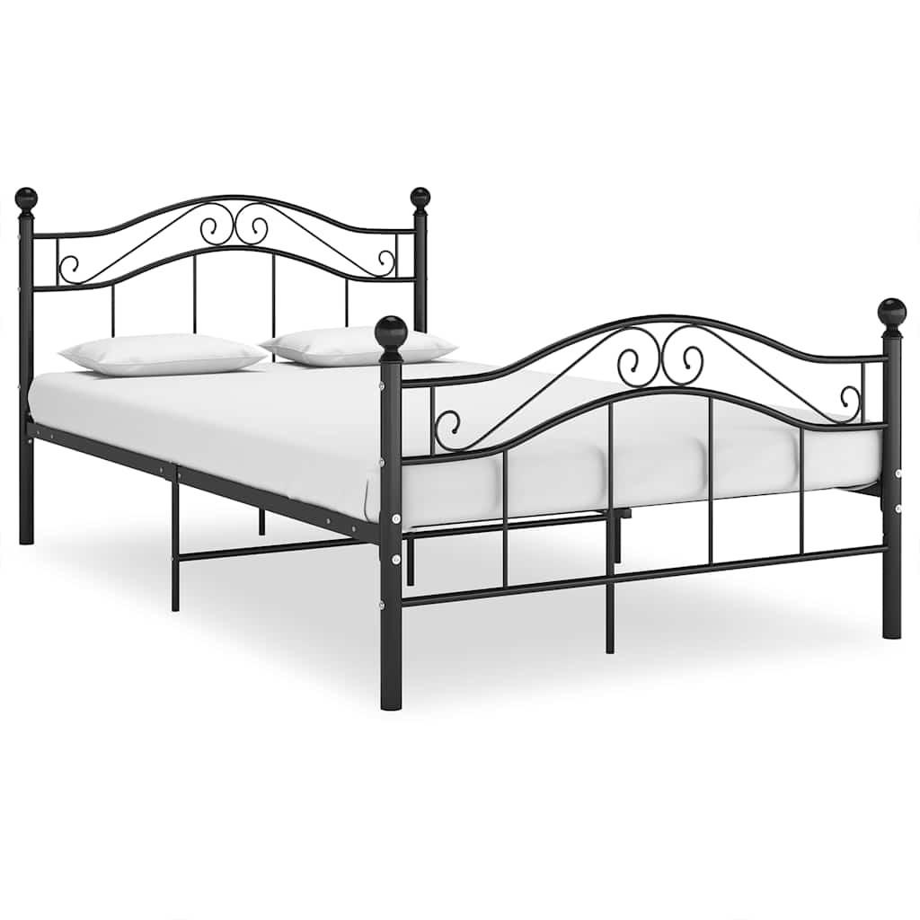 BETT Schwarz Metall 120/200 Cm - Schwarz, Holz (120/200cm) - vidaXL
