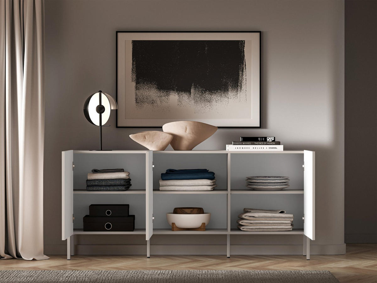 SIDEBOARD Derriva Hellbeige 170 cm - Ecru/Beige, Holzwerkstoff/Metall (169.8/76.6/37cm) - Selsey
