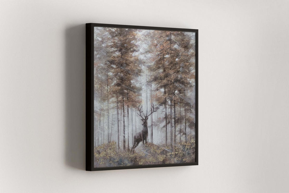 ACRYLBILD HANDGEMALT 80/80 cm - Beige/Braun, Holz/Textil (80/80cm) - KUNSTLOFT