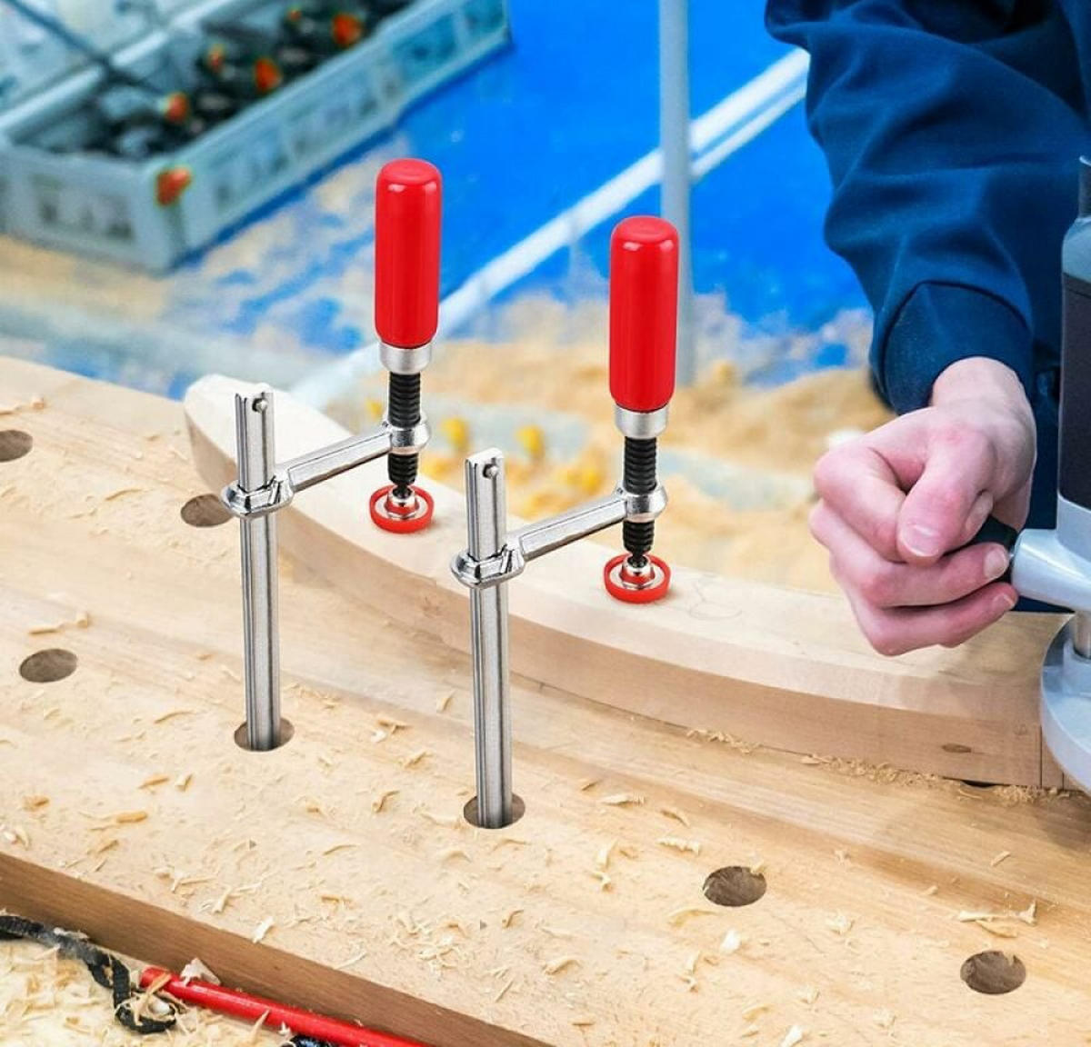 SCHNELLSPANNKLEMMEN – geeignet für Führungsschienen und MFT-Systeme – Spannweite 200 mm, Spannbereich 60 mm, 2er-Packung - Multicolor, Metall (25.3/9.4/1cm)