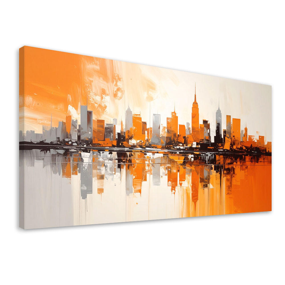 LEINWANDBILD Städte & Architektur 100x50cm - Orange, Textil (100/50cm) - Feeby