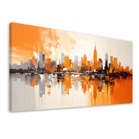 LEINWANDBILD Städte & Architektur 100x50cm - Orange, Textil (100/50cm) - Feeby
