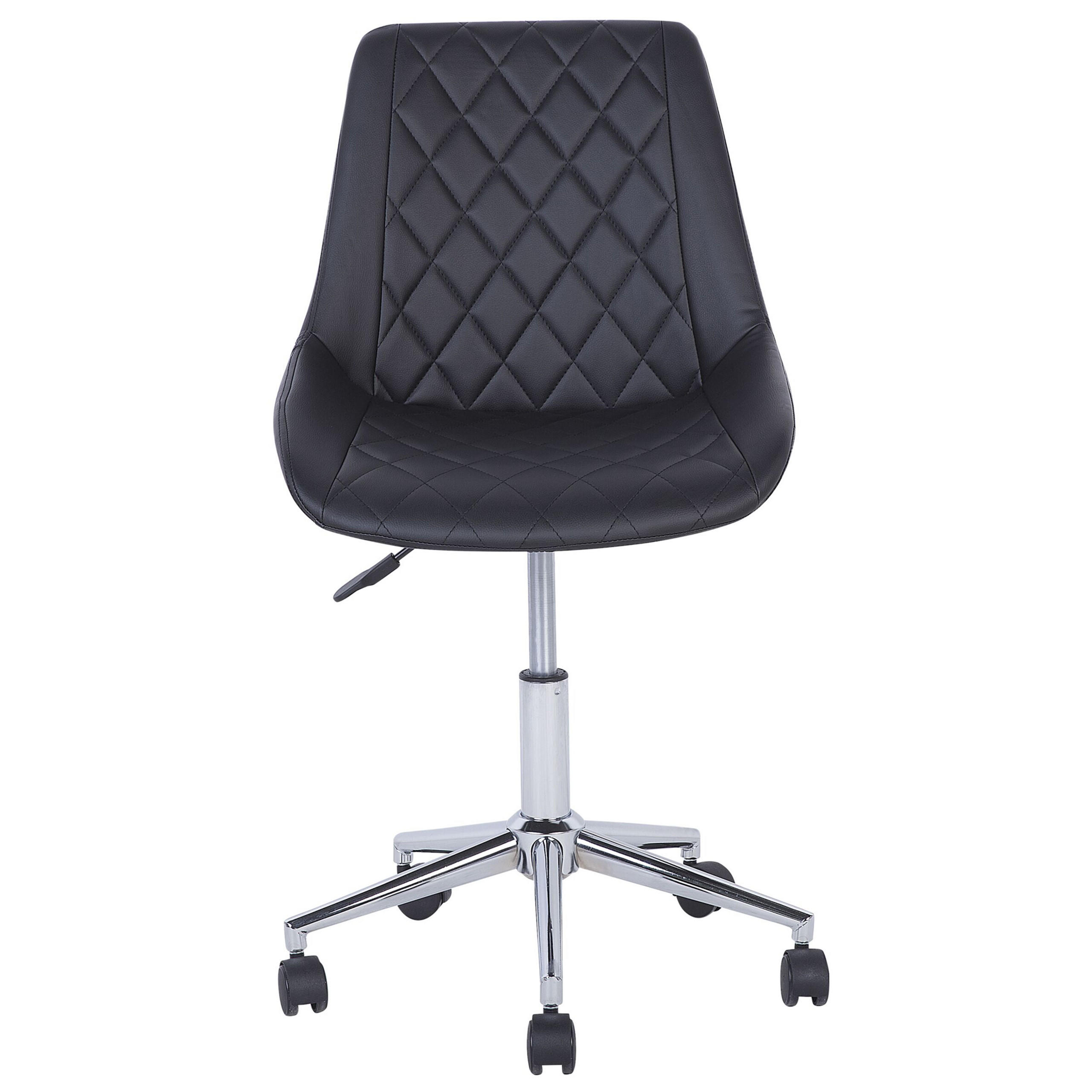 BÜROSTUHL Kunstleder Schwarz Maribel - Schwarz, Textil/Metall (57/83/57cm) - Beliani