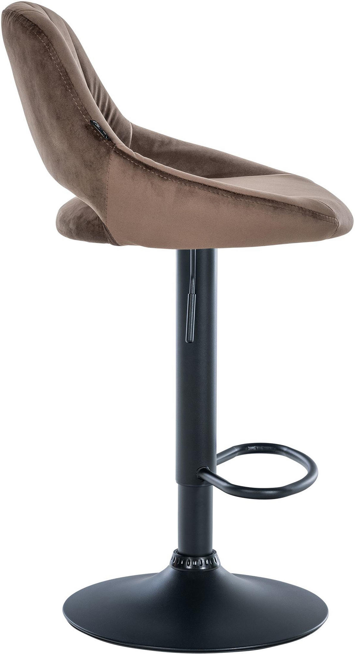 BARHOCKER 2er Set Milos Samt B braun - Schwarz/Braun, Textil/Metall (47/106/48cm) - TPFLiving