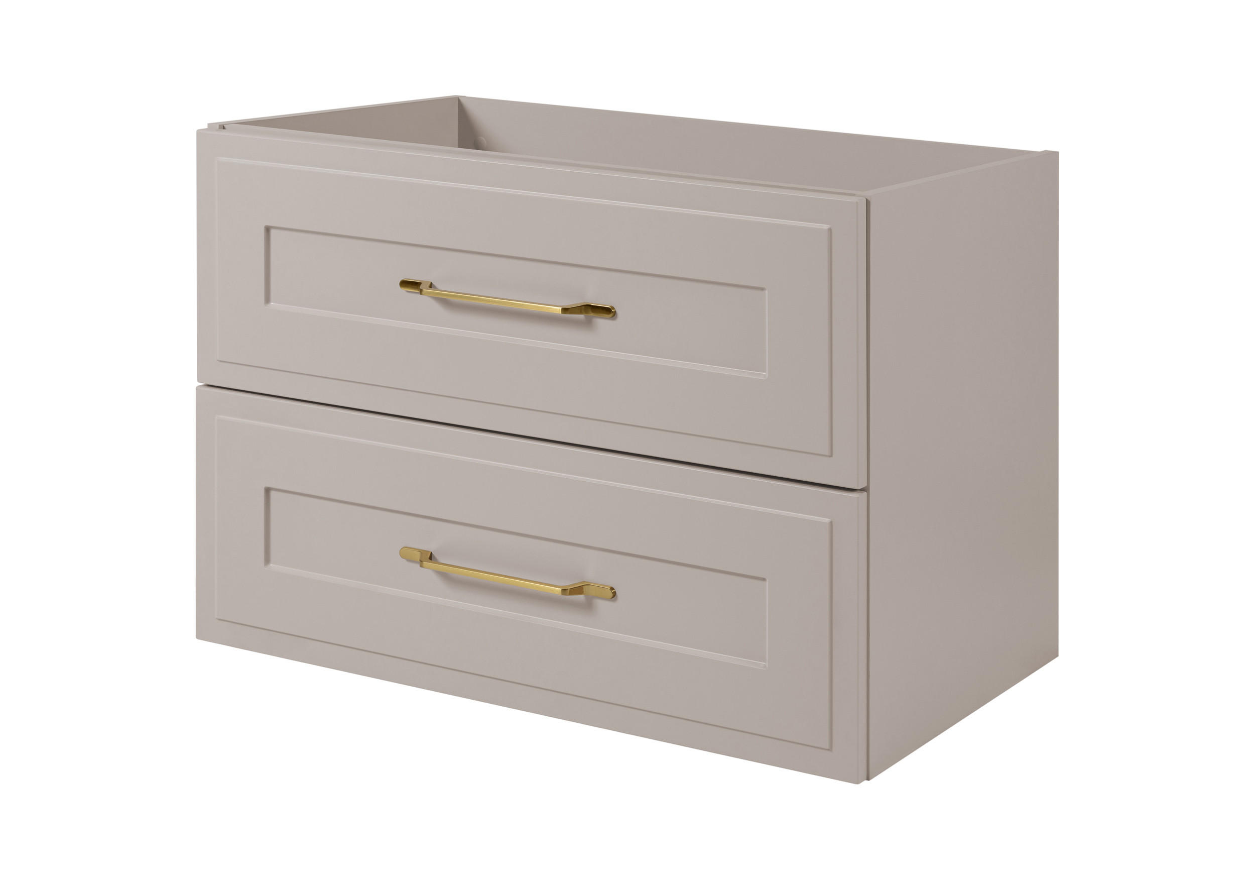 WASCHBECKENUNTERSCHRANK im klassischen Stil, Kaschmir, 80 x 57 x 46 cm - Beige/Goldfarben, Holzwerkstoff (80/57/46cm) - 3XE LIVING