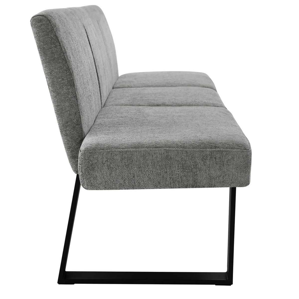 SITZBANK Velto 164x61 cm, moderne Küchenbank und Esszimmerbank, Grau - Schwarz/Grau, Metall (164/84/61cm) - Beautysofa