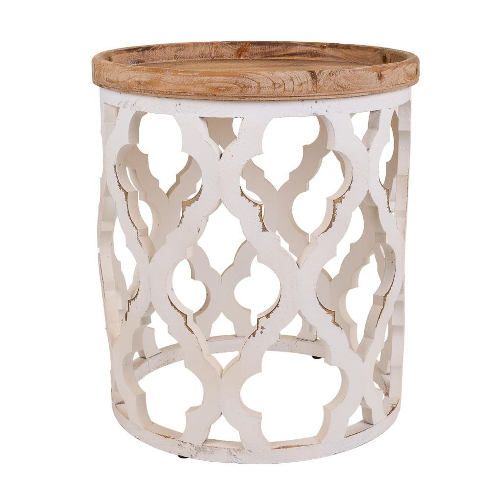 TISCH aus Holz, weiß, 50x56cm - Multicolor, Holz (56/50/50cm) - Wanderlust