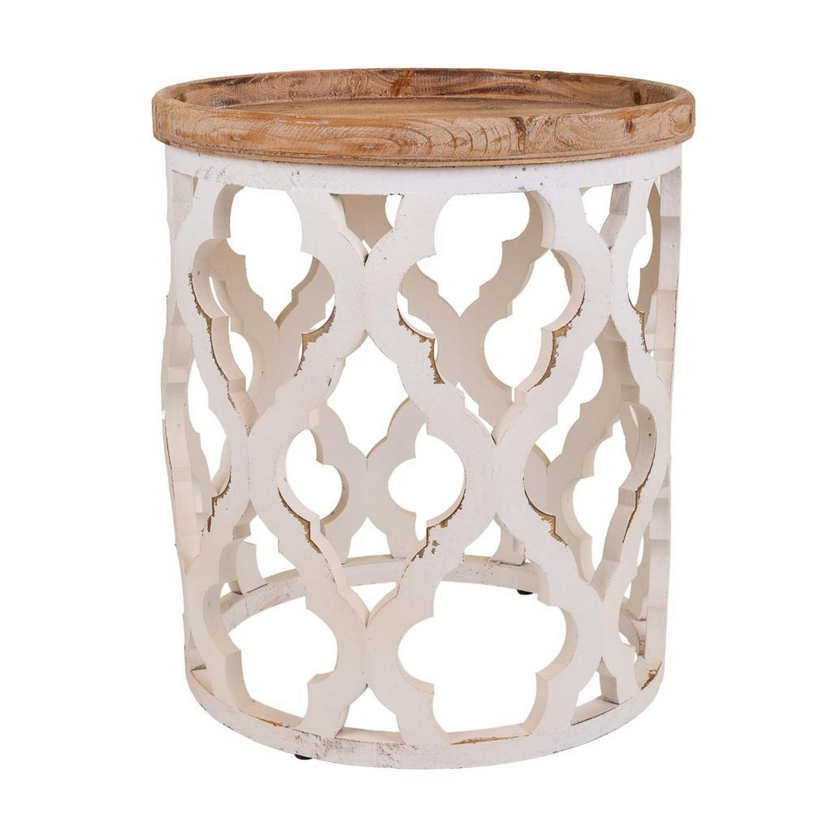 TISCH aus Holz, weiß, 50x56cm - Multicolor, Holz (56/50/50cm) - Wanderlust