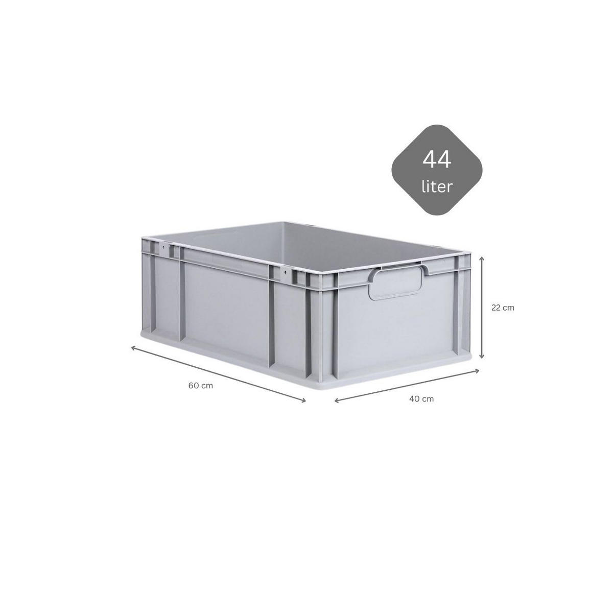 EUROBOX 4x Nextgen Economy Mit Scharnierdeckel Grau/Gelb Griffe Geschlossen 44 Liter - Gelb, Kunststoff (40/22/60cm) - PROREGAL