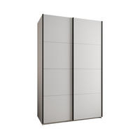 SCHWEBETÜRENSCHRANK 245,5/150/64 2-türig - Schwarz/Weiß, Holz/Metall (150/245/64cm) - Abiks Möbel