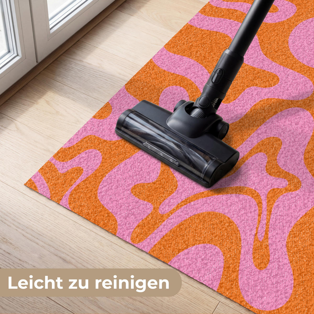 ROHOŽKA Vzor - růžová - oranžová - abstraktní - moderní 120x80 cm - růžová, textil/umělá hmota (120/0.4cm) - MuchoWow