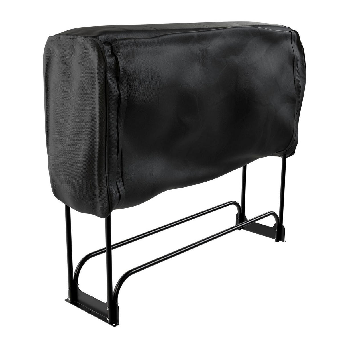 KAMINHOLZREGAL mit Abdeckung - Schwarz, Metall (130/117/36cm) - Juskys