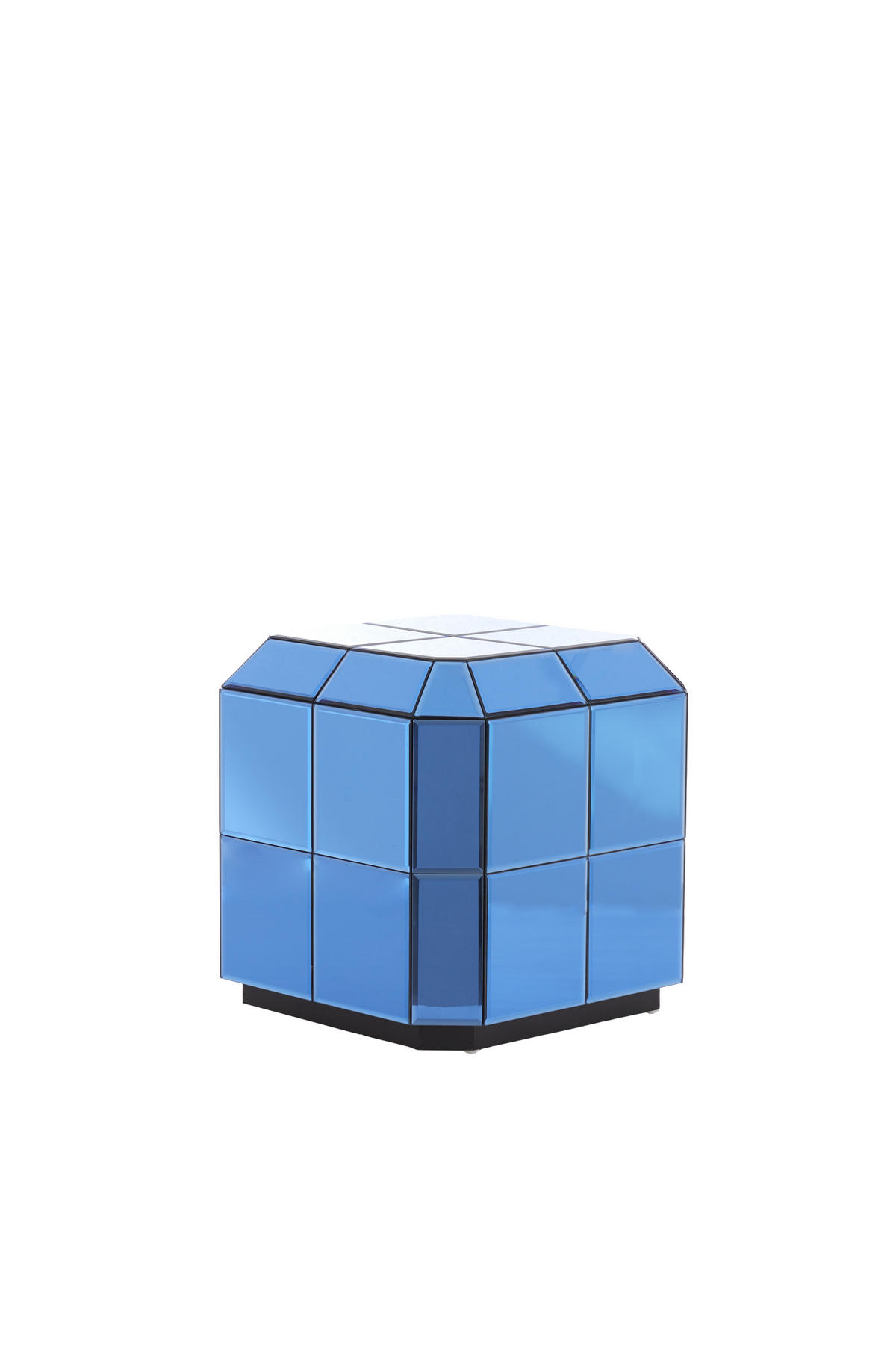BLUMENSÄULE Luciano Blau 40/40/40 cm - Blau, Glas (40/40/40cm) - Light & Living