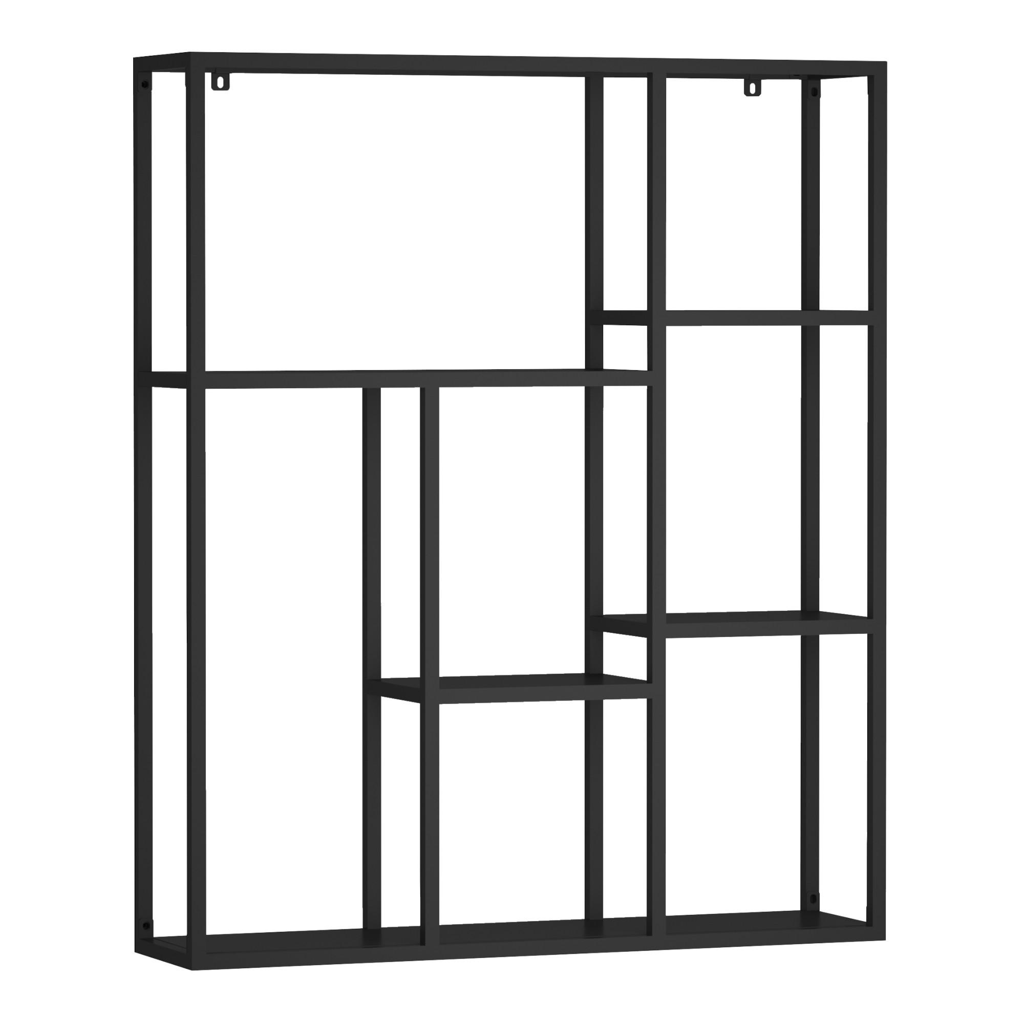 WANDREGAL Jämijärvi - Schwarz, Metall (75/90/18cm) - [en.casa]