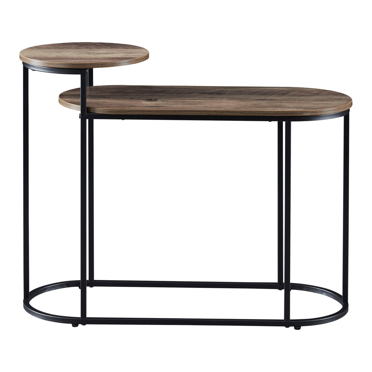 BEISTELLTISCH Serba - Dunkelbraun/Schwarz, Holzwerkstoff/Metall (29/75/59cm) - [en.casa]