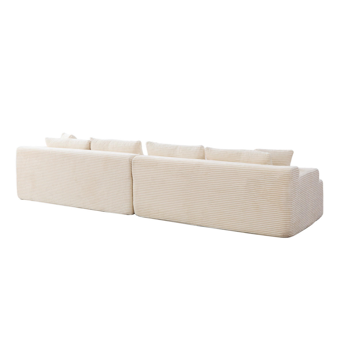 SOFAELEMENT 334/99/74.5 cm Beige Chenille mit 30D hochelastischem Schaumstoff und rutschfestem Bode - Beige, Textil (99/74.5/344cm) - Oxeza