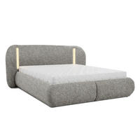 POLSTERBETT Corfu, LED-Beleuchtung, Bettkasten und Taschenfedernmatratze 26 cm, 180x200, Grau - Grau, Textil (180/200cm) - Beautysofa