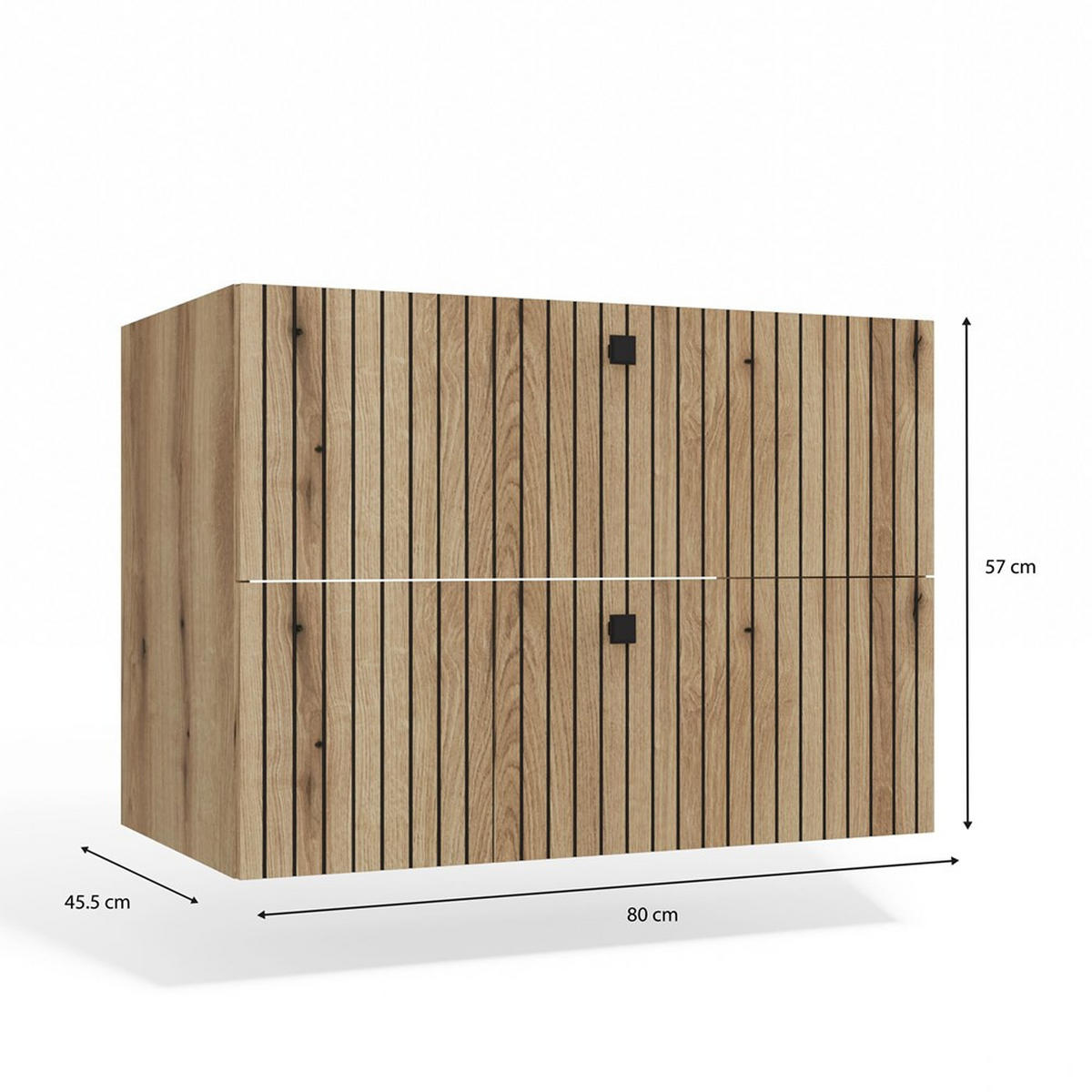 SKŘÍŇKA POD UMYVADLO dub 80/57/45,5 - barva dubu, kompozitní dřevo (80/57/46cm) - RAUMHIRSCH FURNITURE