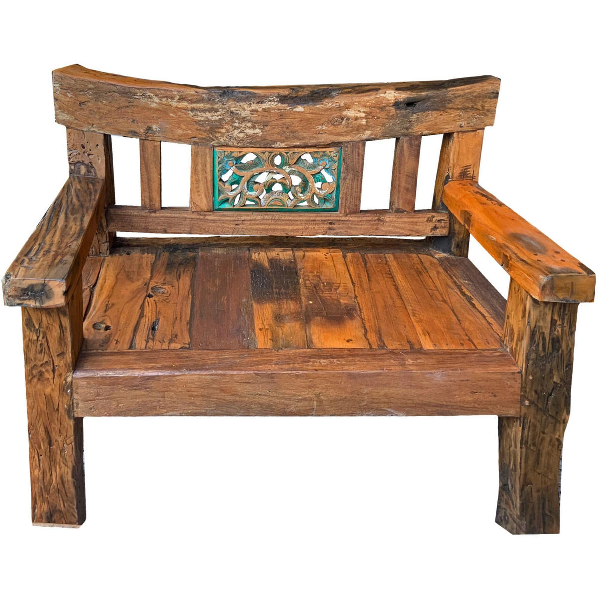 GARTENBANK Mikko 2-Sitzer Terrassenbank - Dunkelbraun, Holz (120/90/55cm) - DELUKE