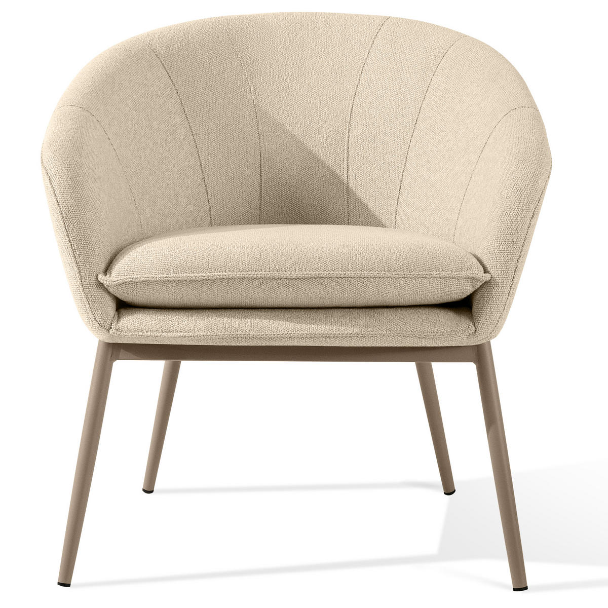 GARTENSESSEL SOLIS Loungesessel, - Creme, Textil/Metall (69/76/66cm) - KONSIMO®