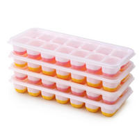 EISWÜRFELFORM 4er Set mit Deckel - Multicolor, Kunststoff (3.1/25.4/9.8cm)