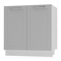 UNTERSCHRANK Bari D11/80 Weiß / RAL 7040 fenstergrau 80 / 50 / 82cm - Weiß/Grau, Holz/Holzwerkstoff (80/82/50cm) - Feldmann-Wohnen
