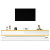 TV ormarić 200/40/40 cm toplo bijeli od iverice s 3 ladice i otvorenim policama - bijela, drvni materijal (200/40/40cm) - OKWISH