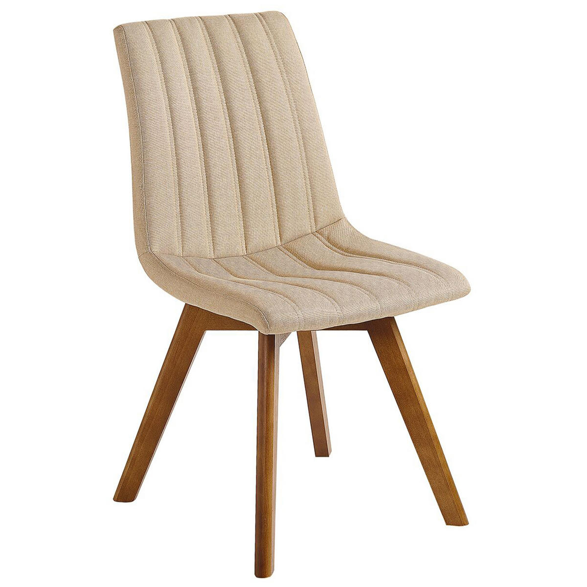 ÉTKEZŐSZÉK 2 darabos Szett Kárpit Bézs Calgary - bézs, textil/fa (48/86/56cm) - Beliani