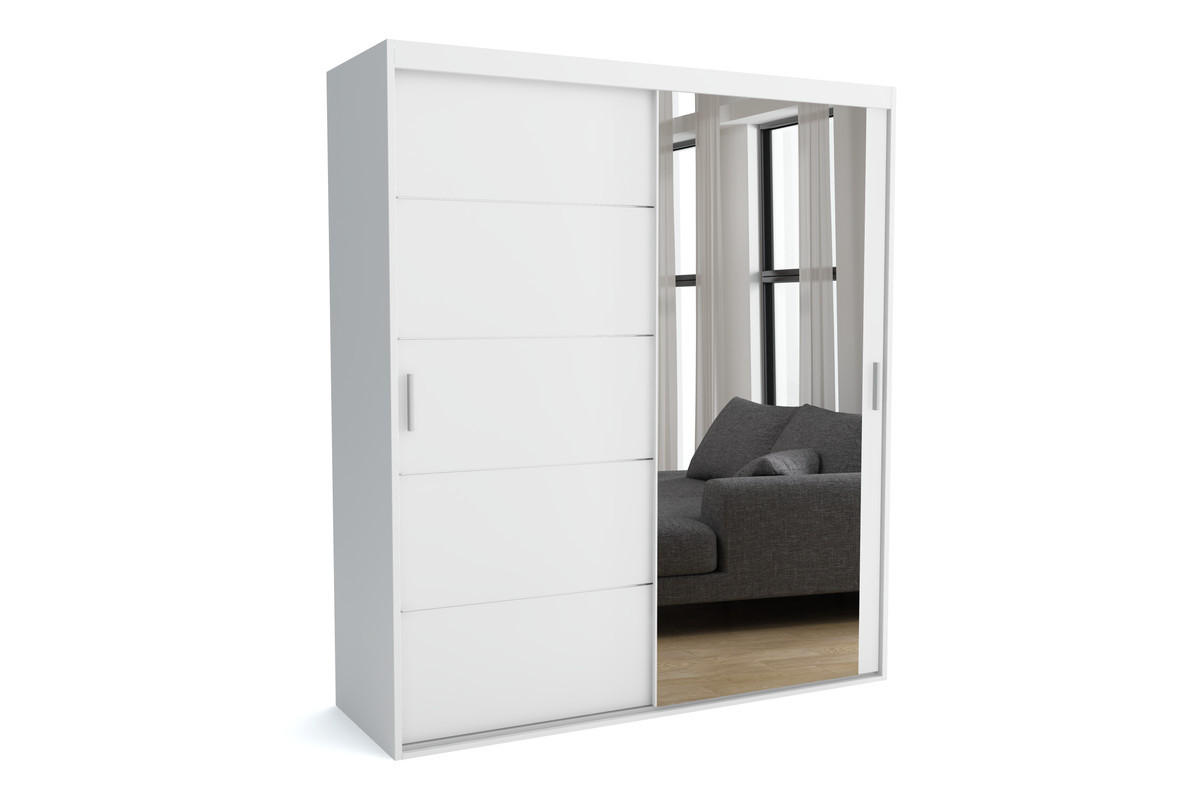 KLEIDERSCHRANK MAT A Weiß 130x60x205 cm - Weiß, Holzwerkstoff (130/205/60cm) - FURNLUX