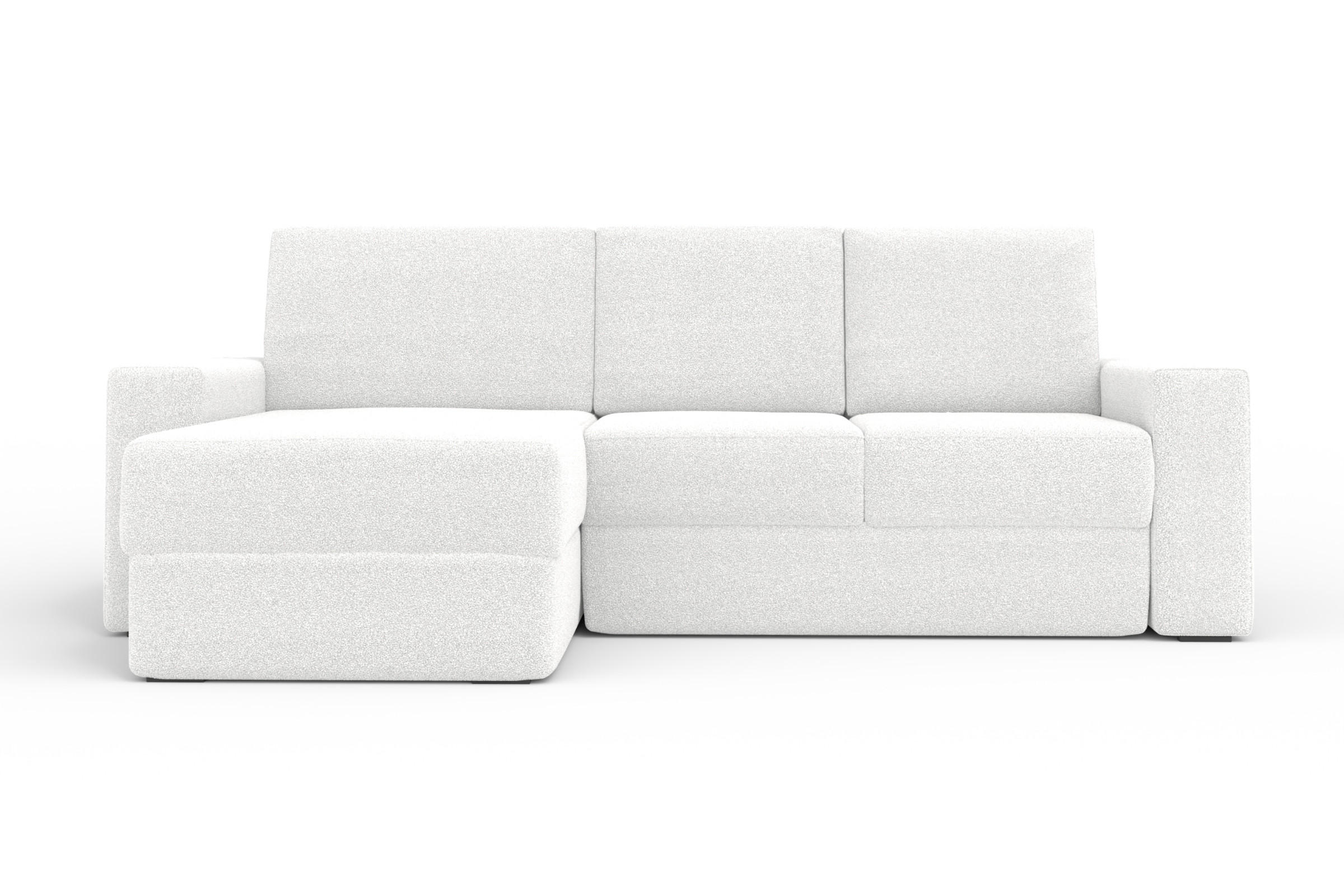 ECKSOFA TOCO L 240x145 cm in Boucle Weiß links - Beige, Holz/Holzwerkstoff (240/145cm) - Deine Möbel 24