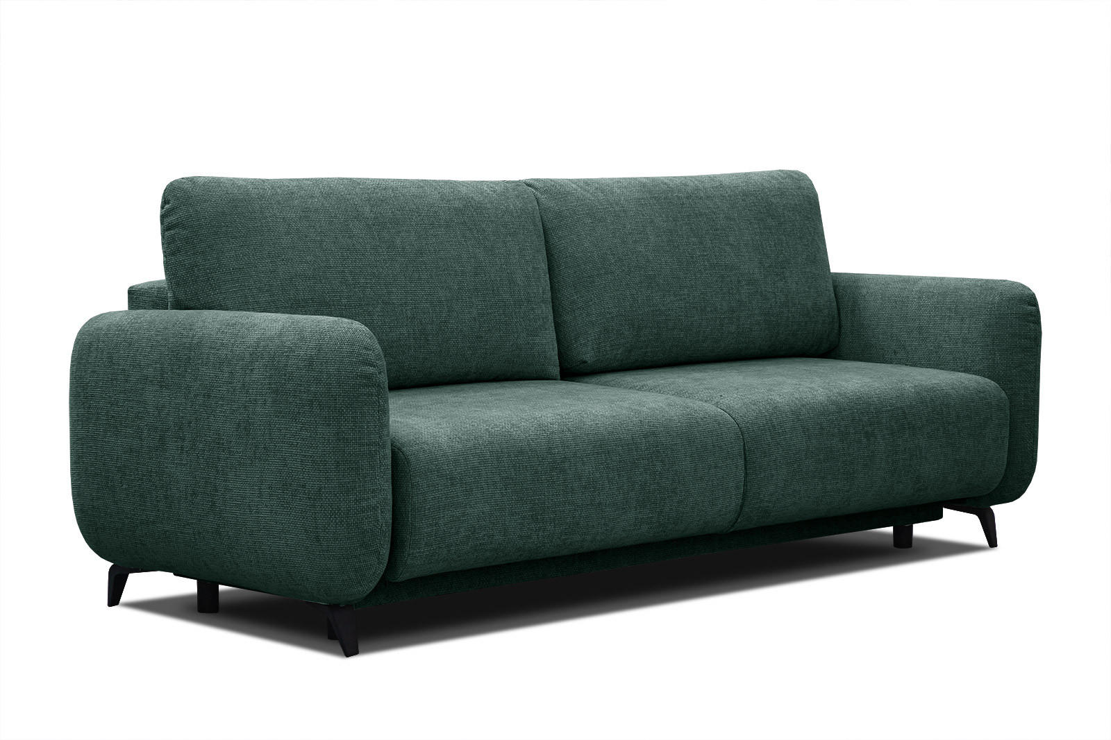 SOFA DRAKE 3-Sitzer mit Schlaffunktion, smaragdgrün - Smaragdgrün/Braun, Holz/Textil (232/90/107cm) - Courtois Laville