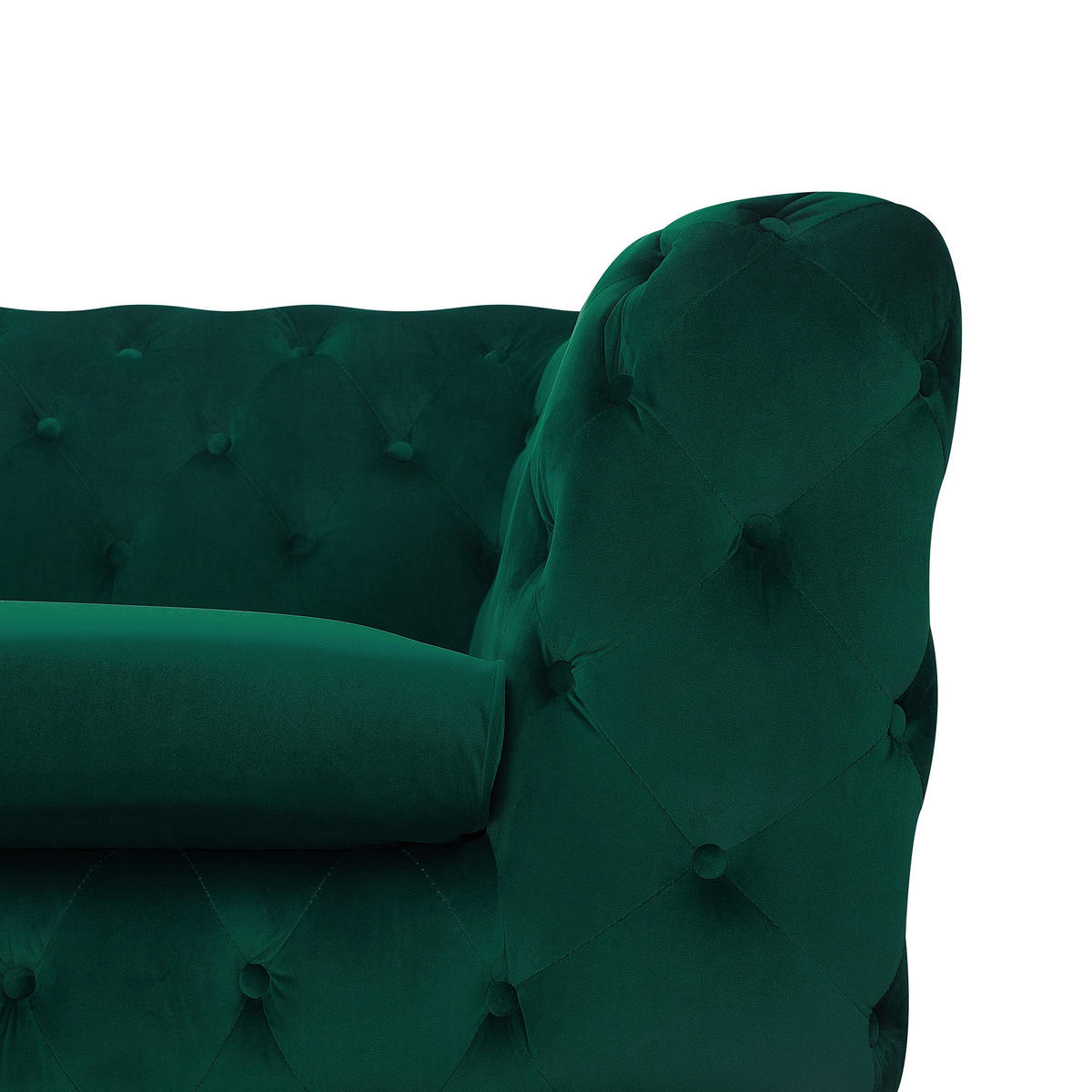 3-SITZER-SOFA Samtstoff Grün Sotra - Hellgrün, Textil (224/70/85cm) - Beliani