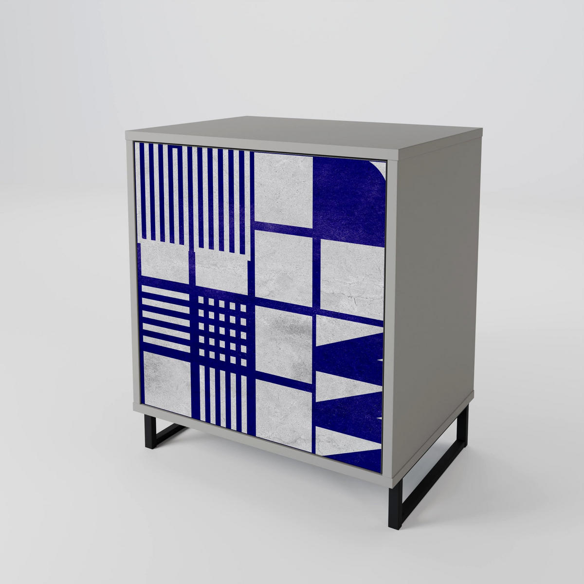 SIDEBOARD THE RIGHT PLACES, Grau, 57,5x42x57,5 cm, Ohne Füße - Multicolor/Grau, Holzwerkstoff (57.5/57.5/42cm) - SpaceRebels