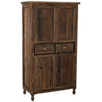 HOLZKLEIDERSCHRANK mit 4 türen und 2 schubladen 90x45x160 cm - Braun, Holz (90/160/45cm) - Wanderlust