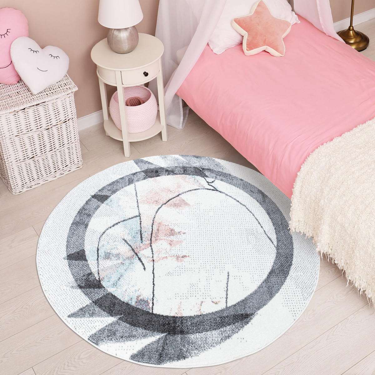 KURZFLOR-TEPPICH Young 953 Creme 160 cm Rund - Creme, Textil (160/160cm) - carpet city