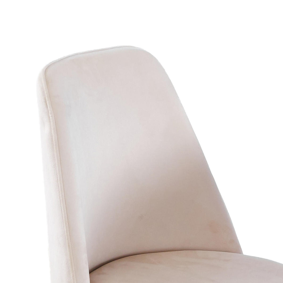 ESSZIMMERSTUHL mit hoher Rückenlehne Velvet Cream White - Weiß, Metall (47/82/56cm) - Meubliv
