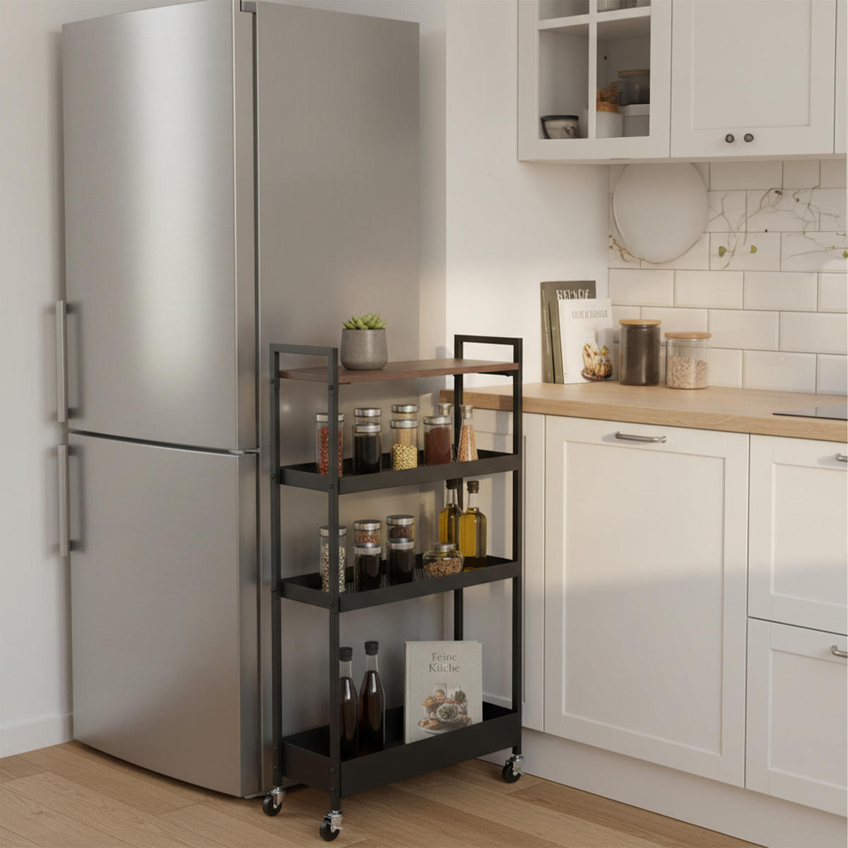 NISCHENWAGEN - Multicolor, Holzwerkstoff/Metall (20/98/50cm) - Relaxdays