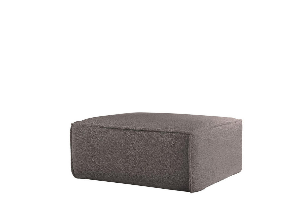 POLSTERHOCKER Celes Premium Ascot Bukla - Taupe, Holzwerkstoff/Textil (85/40/85cm) - Fun Möbel
