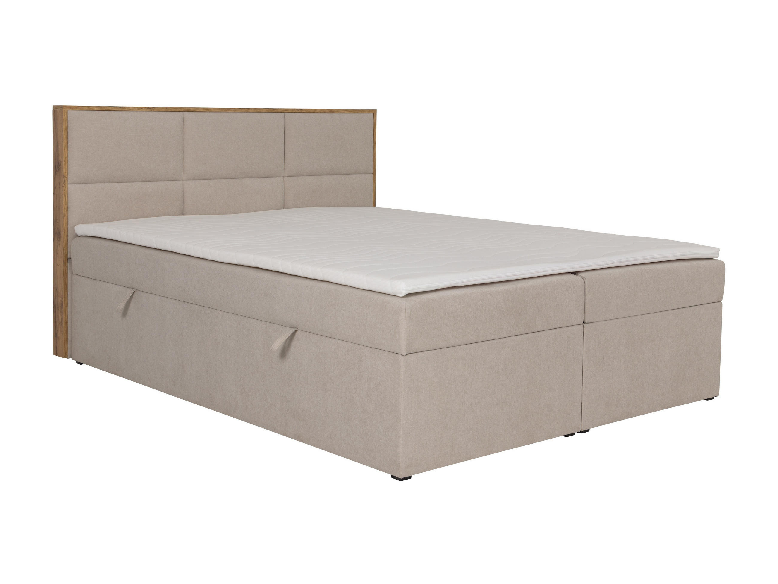 BOXSPRINGBETT ELMA mit Topper und Bettkasten, Beige, 180x200 cm - Beige, Textil (180/200cm) - KS Home Concept